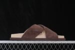 Brunello Cucinelli Suede Cross Strap Slides - 图片 2