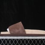 Brunello Cucinelli Suede Single Strap Slides